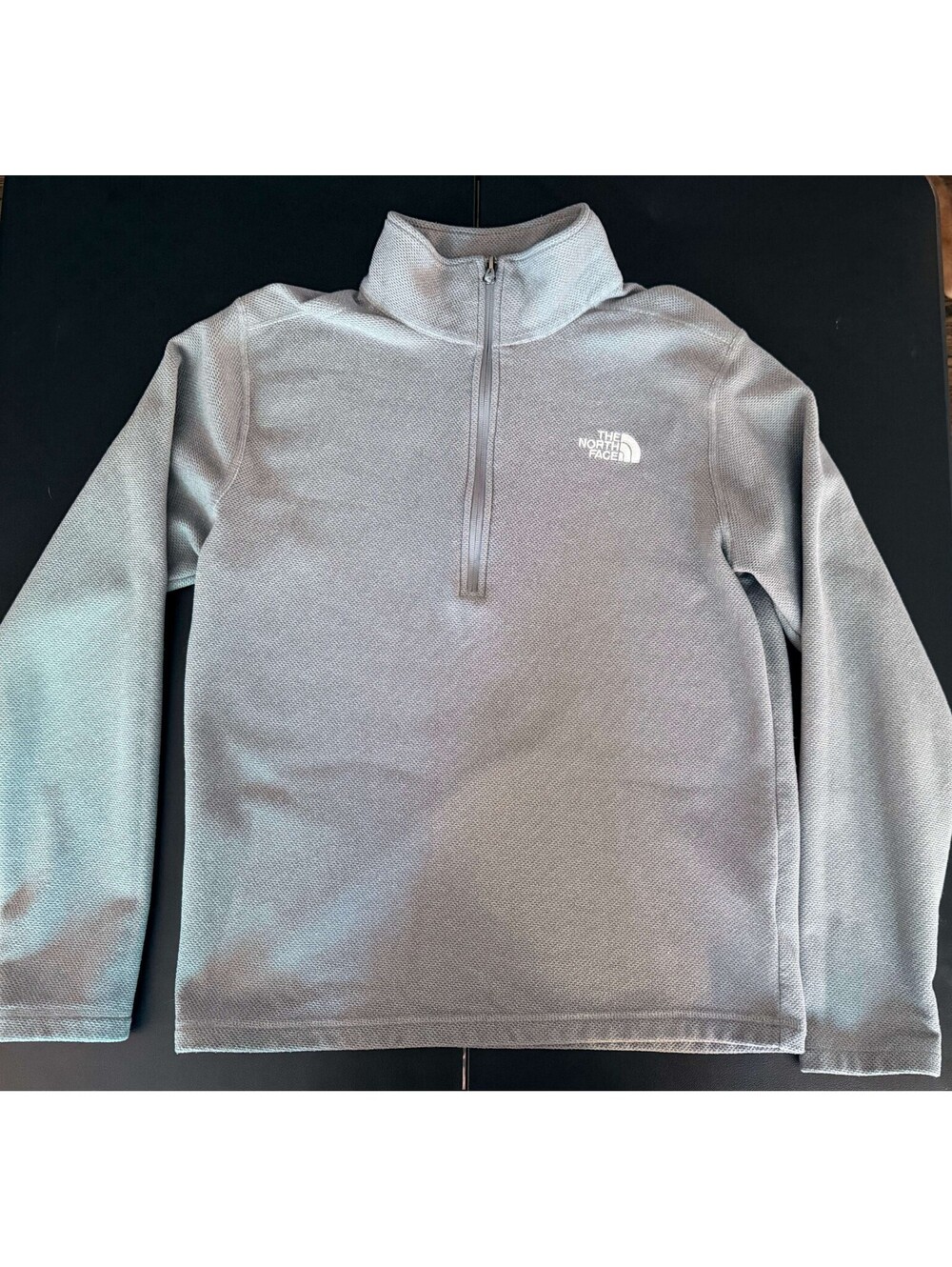 The North Face Jacket Leo 1/4 Zip Fleece Pullover Knit Sweater Men’s MEDIUM GREY